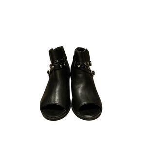 Sugar Girls Black Studded Embellished Peep Toe Ankle Booties Boots Youth Size 12
